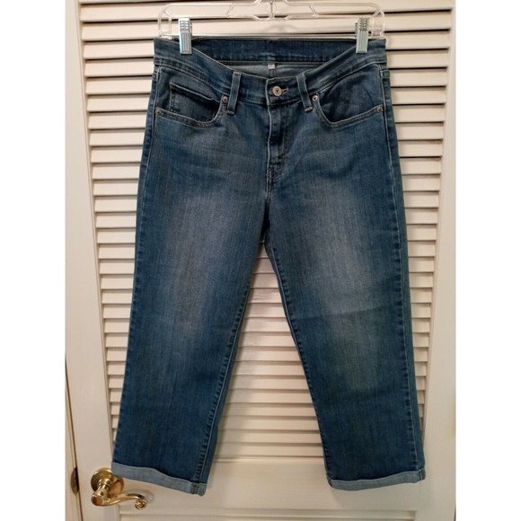 Levi's Capri Jeans Size 27 Cuffed Levis Stretch Capris Inseam 21.5" Red Tab - Picture 8 of 12